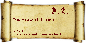 Medgyaszai Kinga névjegykártya
